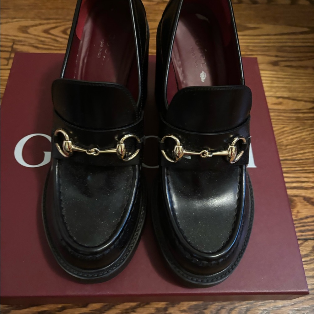 Gucci Black Leather Loafers